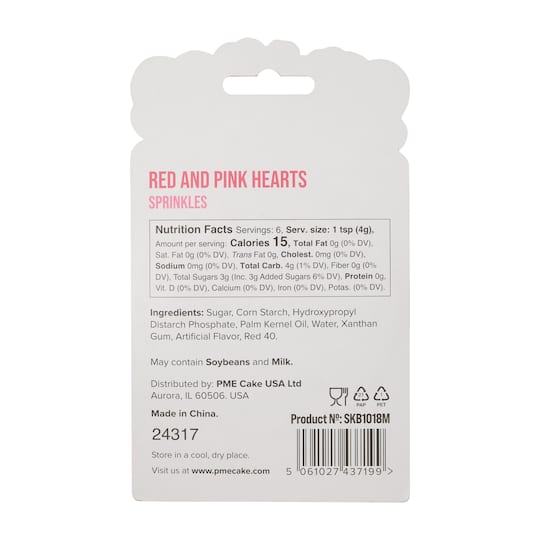 PME Cake Sweet Street® Red & Pink Heart Sprinkles
